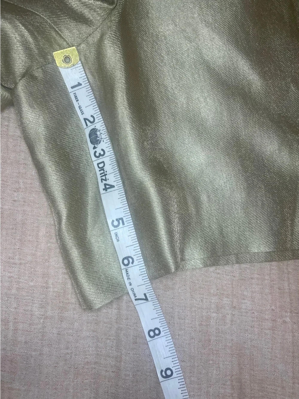 A|X Armani Exchange Champagne Metallic Shorts 14 High Rise Pleated